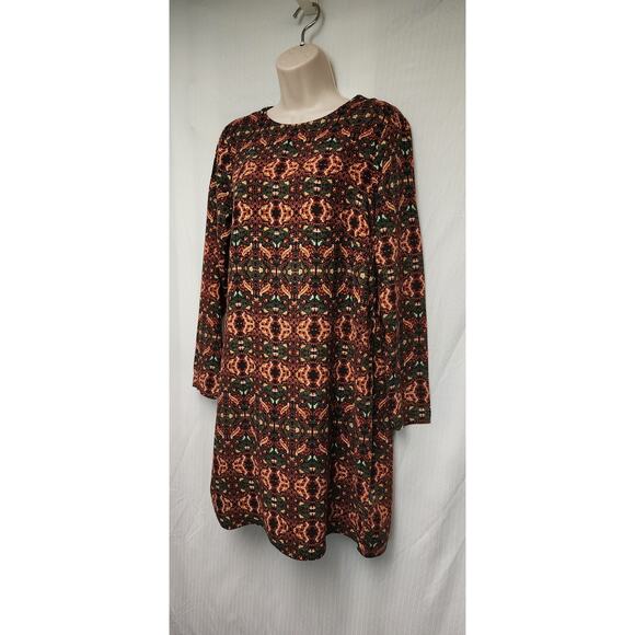 H&M Round Neck Long Sleeve Multicolor Floral Dress Size US 8 - Picture 3 of 7